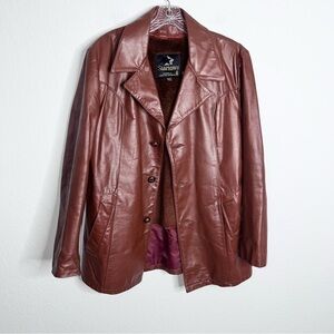 Startown Leather Jacket Men 40 R Carmel Brown Jacket Western Chestnut RCL